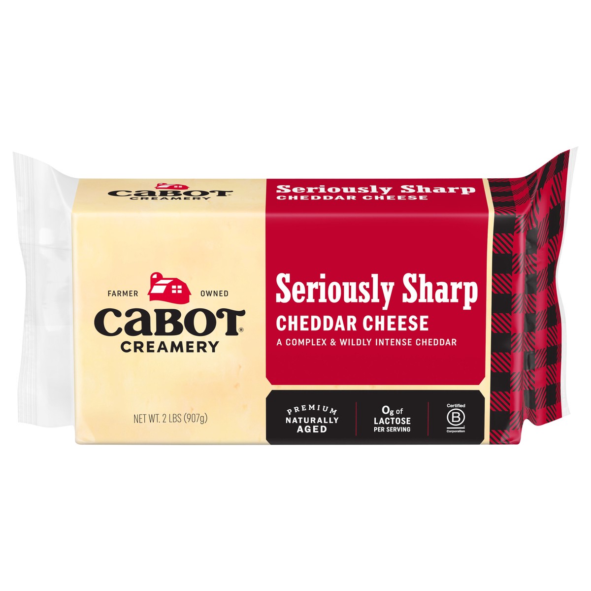slide 1 of 10, Cabot Seriously Sharp Cheddar Cheese, 2lb, 2 lb
