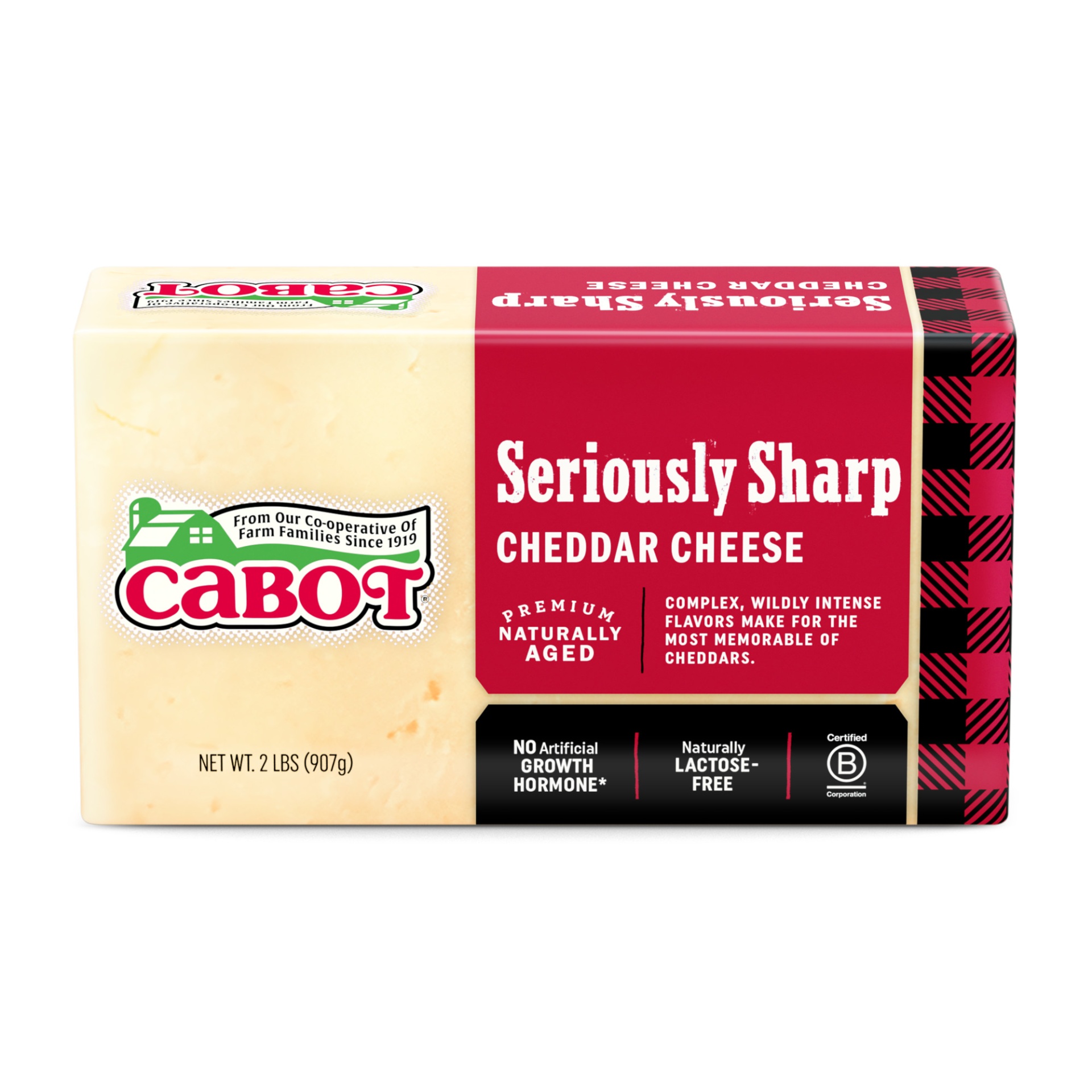 slide 1 of 5, Cabot Seriously Sharp Cheddar Cheese, 2 lb