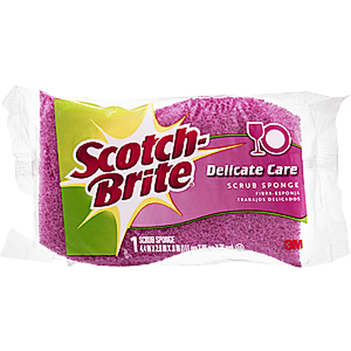 slide 4 of 8, Scotch Brite Delicate Care Scrub Sponge, 1 ct