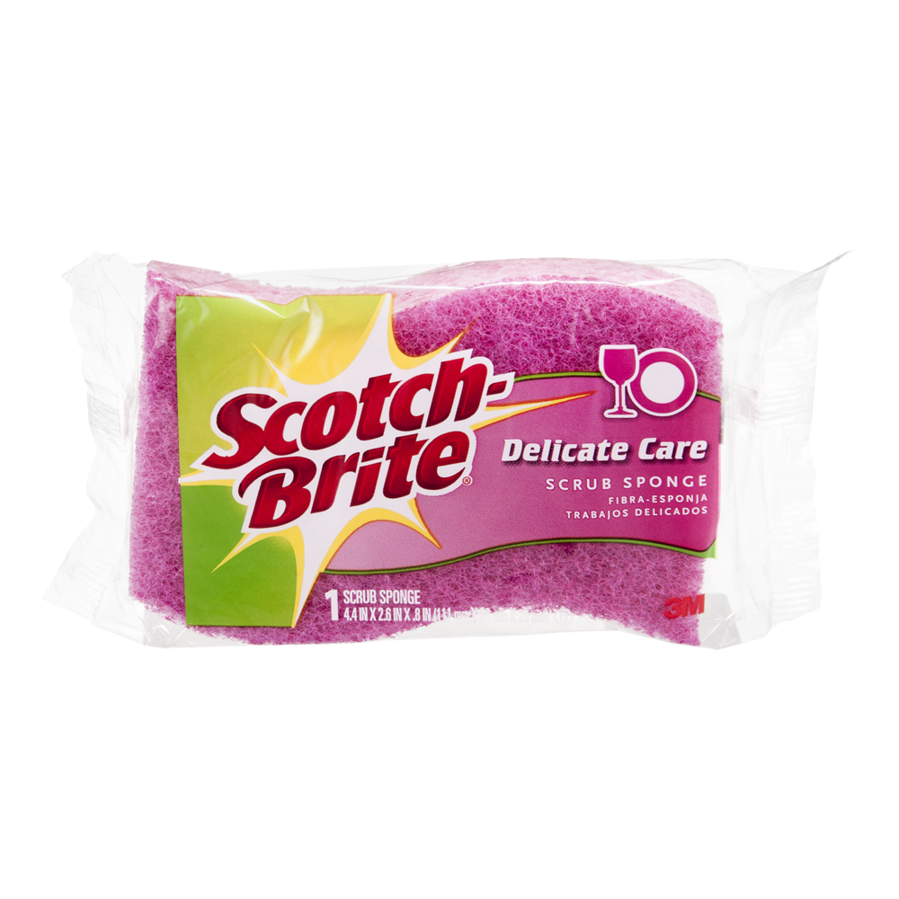 slide 1 of 8, Scotch Brite Delicate Care Scrub Sponge, 1 ct