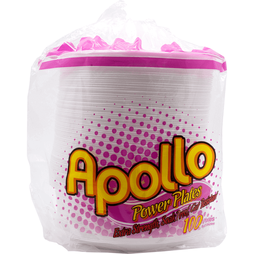 slide 1 of 1, Apollo Foam Plates, 100 ct