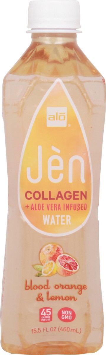 slide 12 of 13, Alo Jen Blood Orange & Lemon Collagen + Aloe Vera Infused Water, 15.5 oz