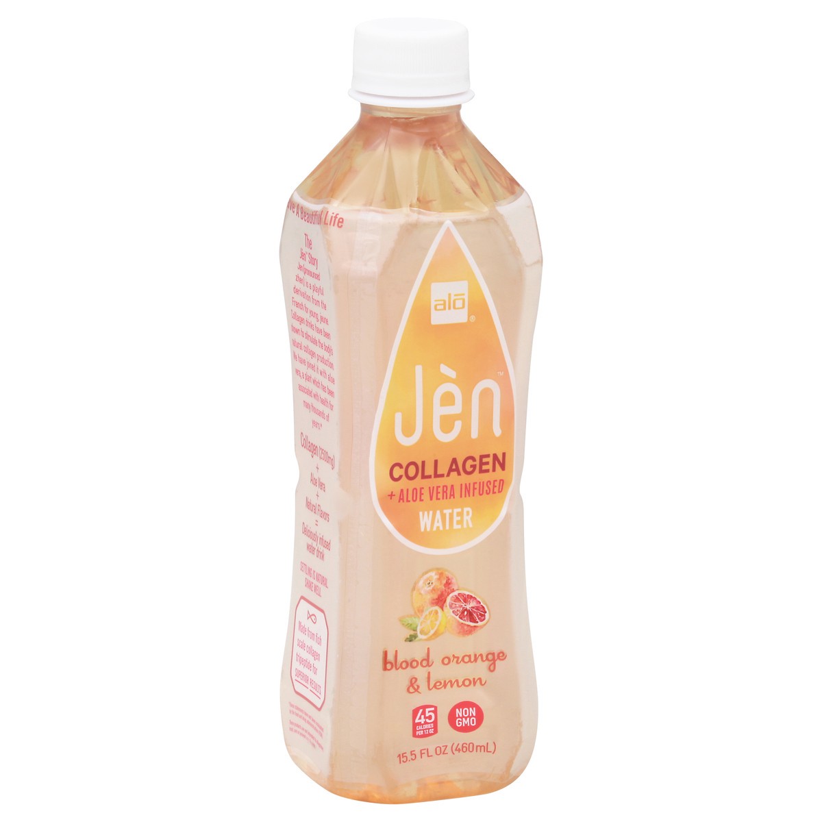 slide 7 of 13, Alo Jen Blood Orange & Lemon Collagen + Aloe Vera Infused Water, 15.5 oz