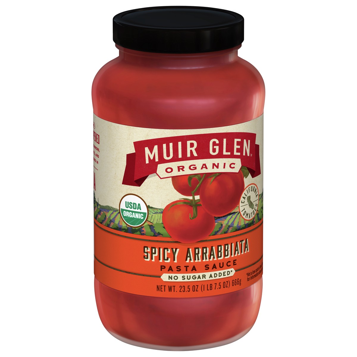 slide 6 of 9, Muir Glen Spicy Arrabbiata Pasta Sauce, No Sugar Added, 23.5 oz., 23.50 oz