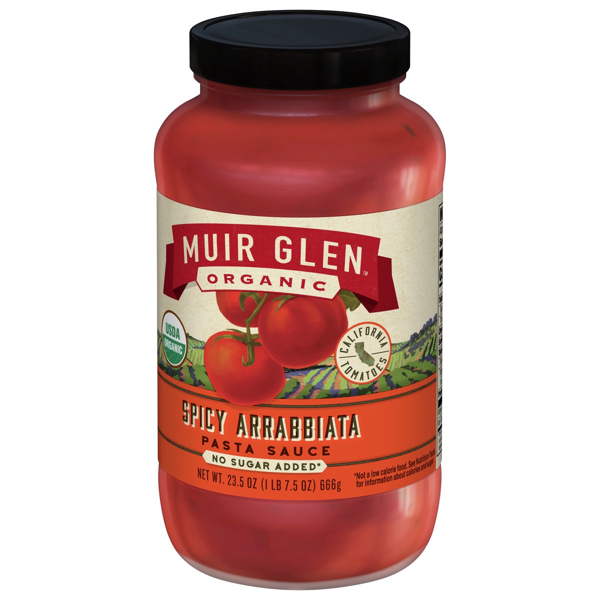 slide 9 of 9, Muir Glen Spicy Arrabbiata Pasta Sauce, No Sugar Added, 23.5 oz., 23.50 oz