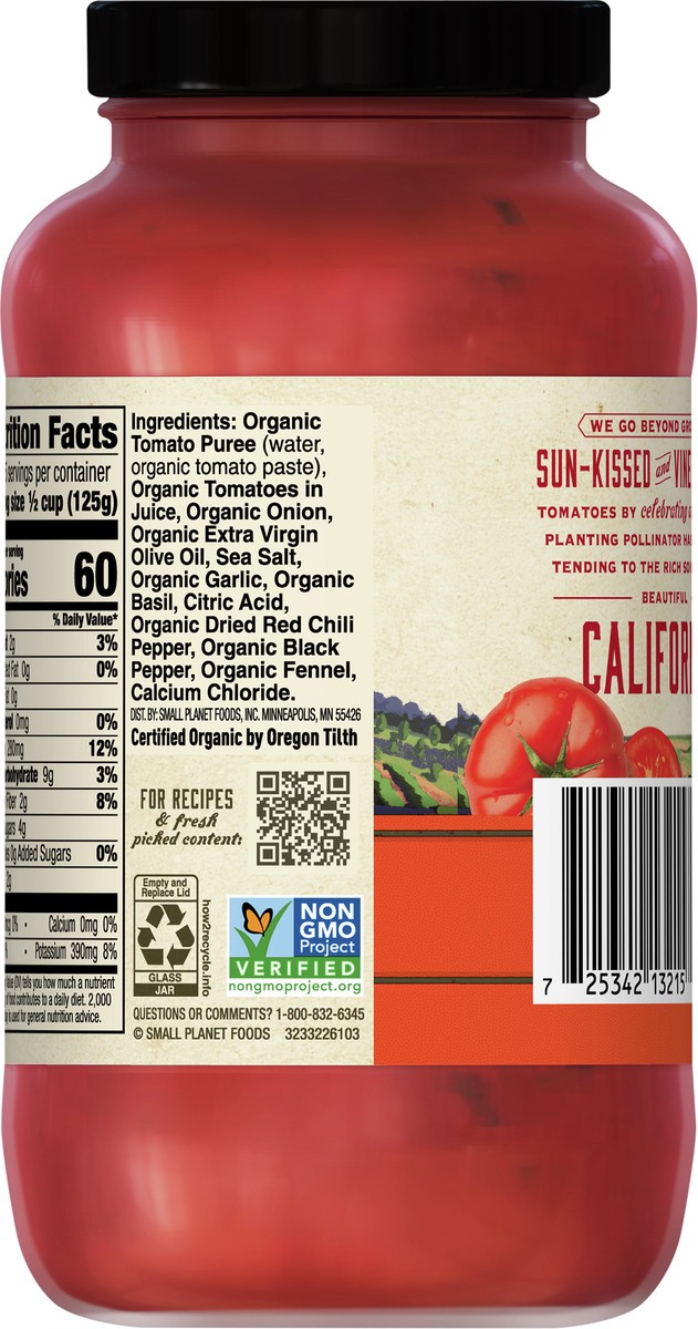 slide 4 of 9, Muir Glen Spicy Arrabbiata Pasta Sauce, No Sugar Added, 23.5 oz., 23.50 oz