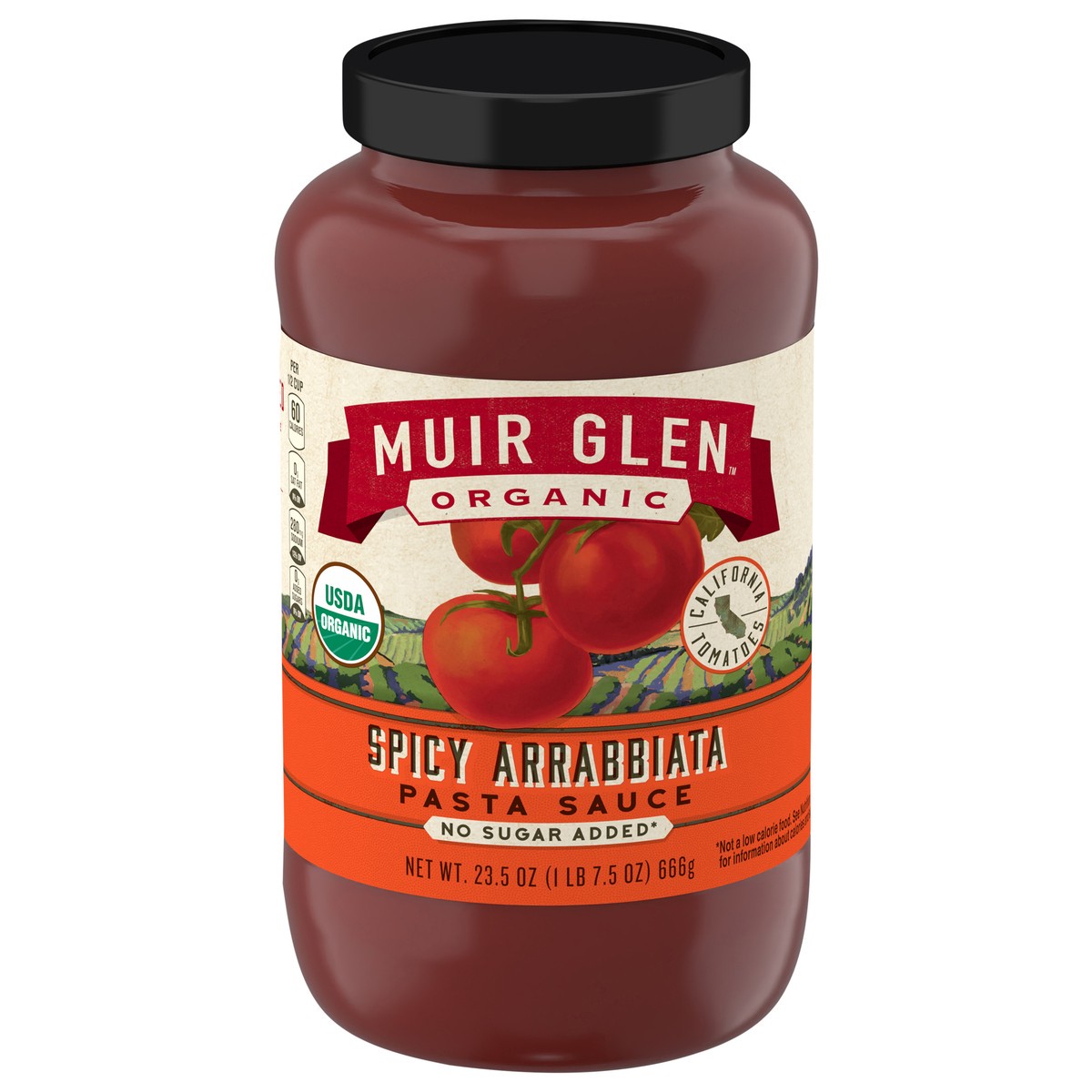 slide 1 of 9, Muir Glen Spicy Arrabbiata Pasta Sauce, No Sugar Added, 23.5 oz., 23.50 oz