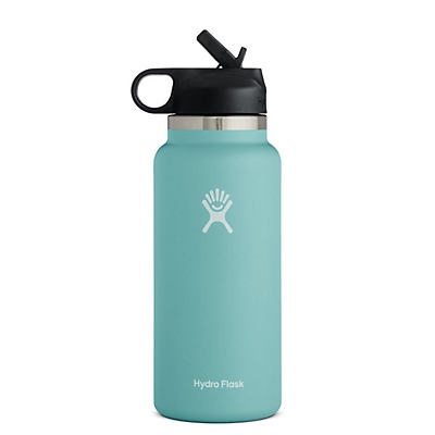 slide 1 of 1, Hydro Flask Wide Mouth Water Bottle with Straw Lid, Alpine, 32 oz