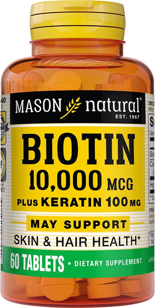 slide 4 of 10, Mason Biotin 10000 Mcg Keratin Tablets, 60 ct