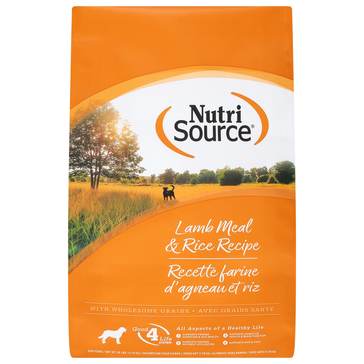 slide 4 of 4, NutriSource For All Life Stages Lamb Meal & Rice Recipe Dog Food 26 lb, 26 lb