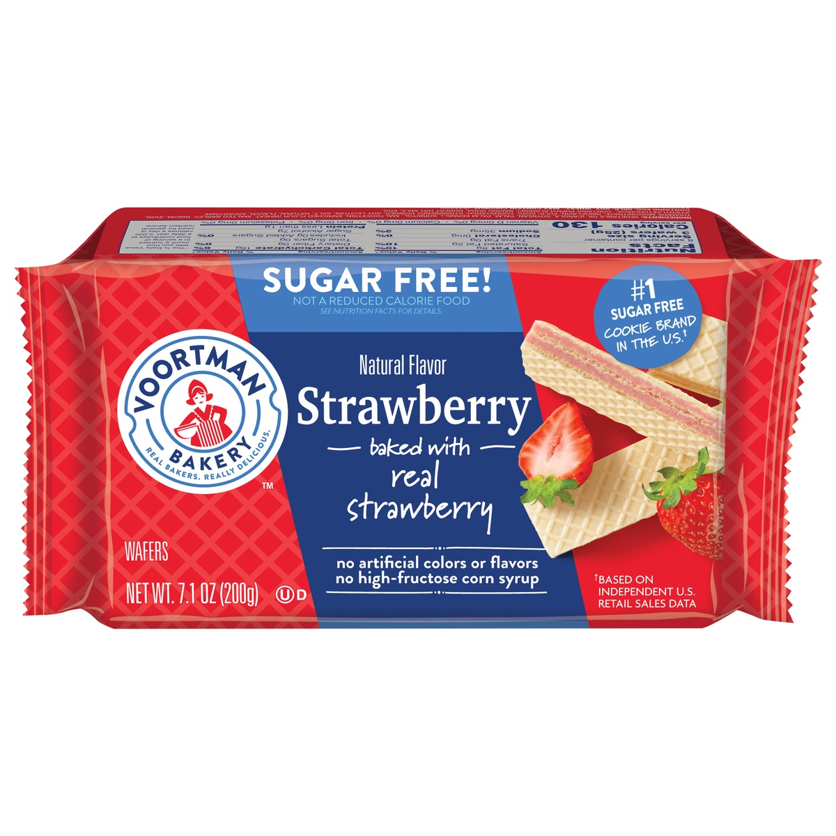 slide 1 of 1, Voortman Sugar Free Strawberry Wafers, 7.1 oz