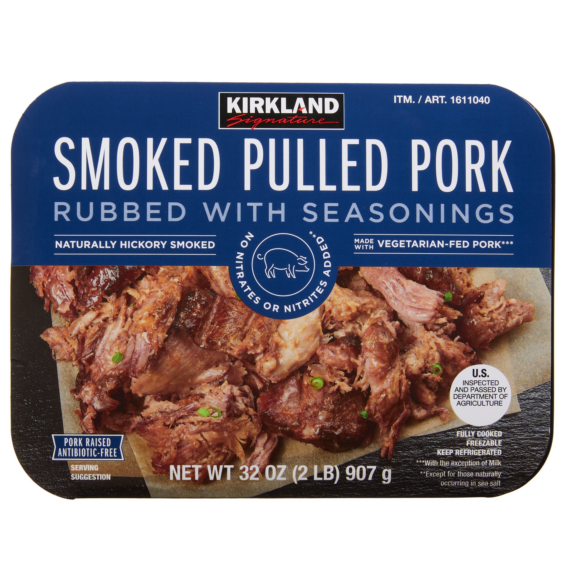 slide 1 of 2, Smithfield Packaged Kirkland Signature Smoked Pulled Pork, Rubbed with Seasonings, 