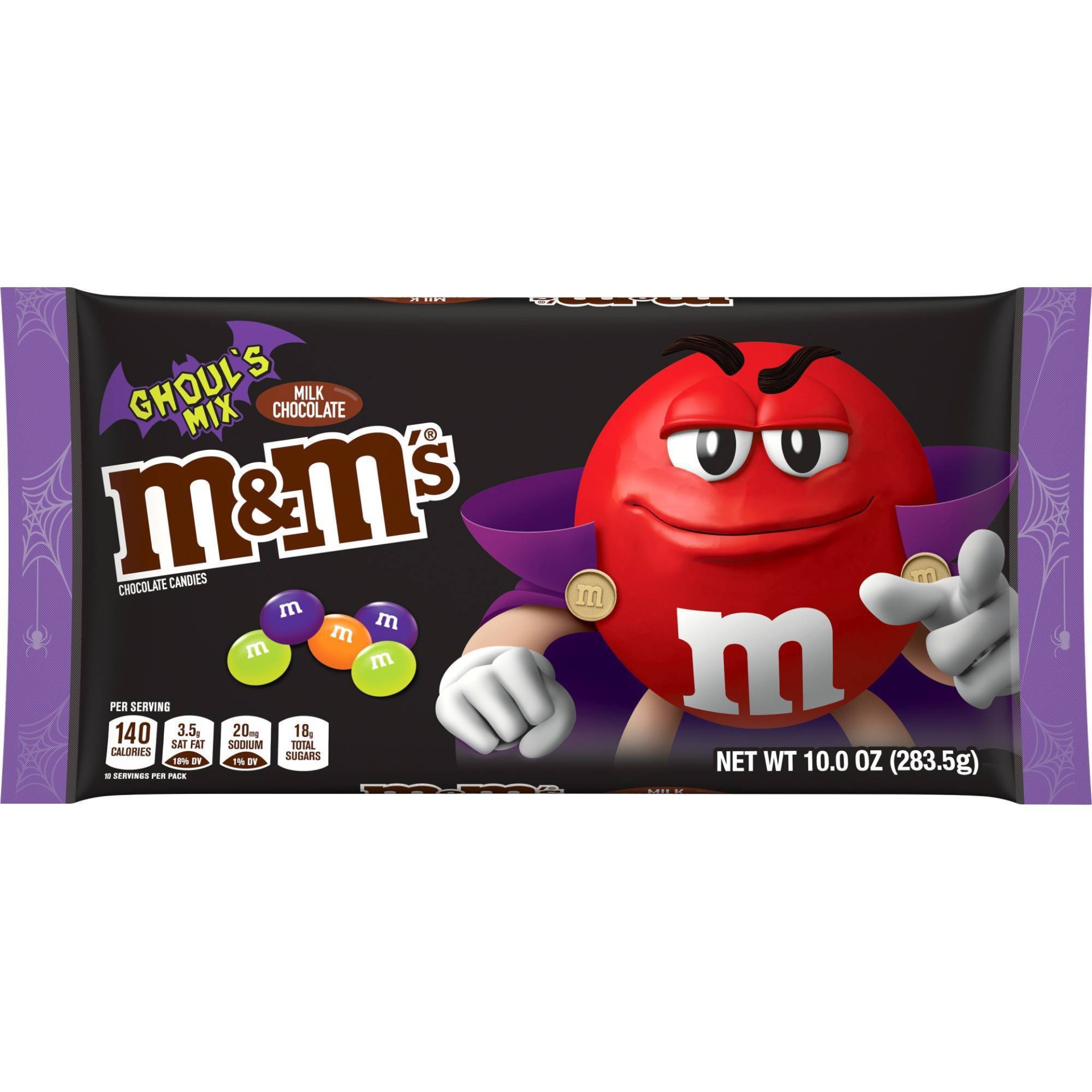 slide 1 of 1, M&M's Ghoul's Mix Milk Chocolate Halloween Candy Bag, 10oz, 11.4 oz
