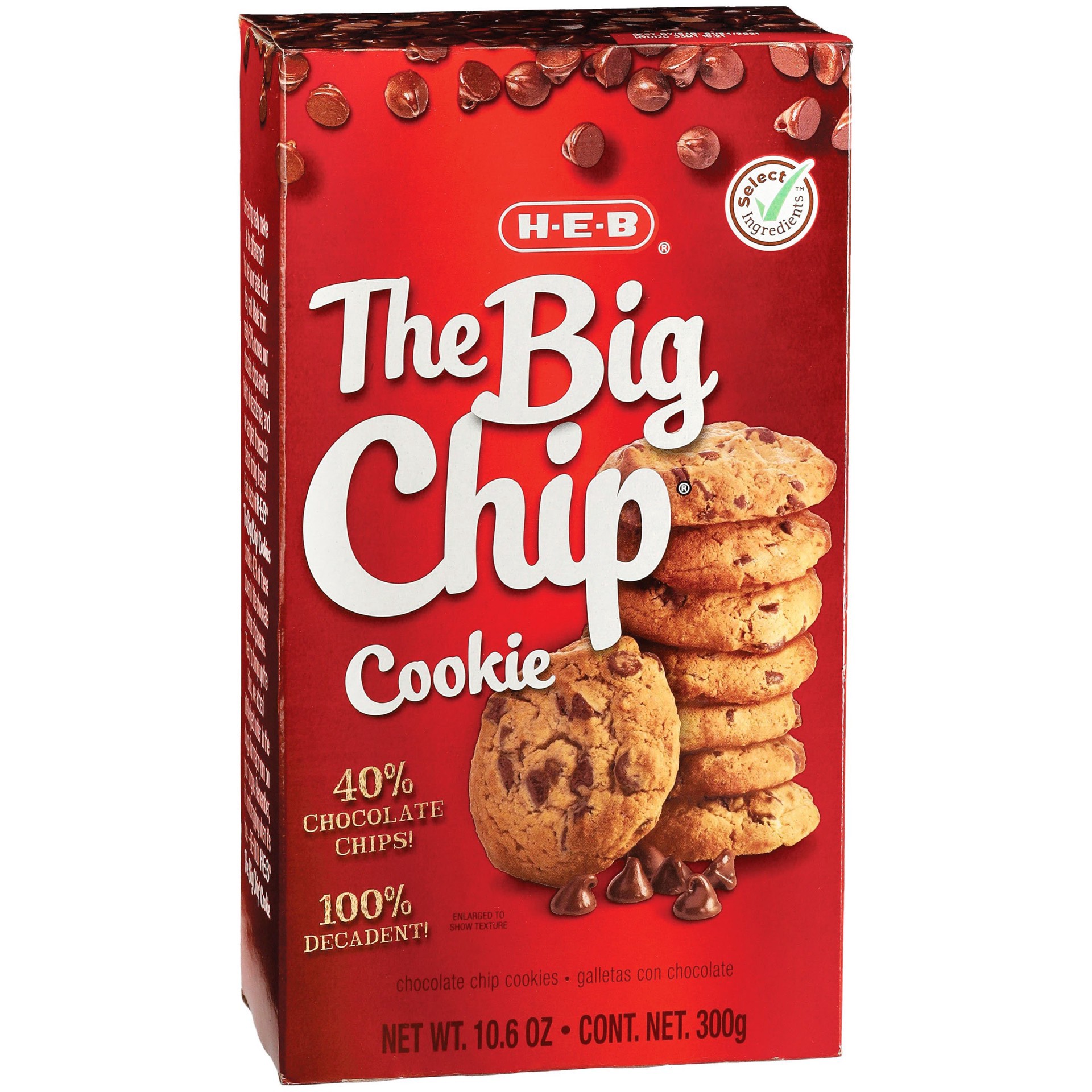 slide 1 of 1, H-E-B The Big Chip Chocolate Chip Cookies, 10.6 oz