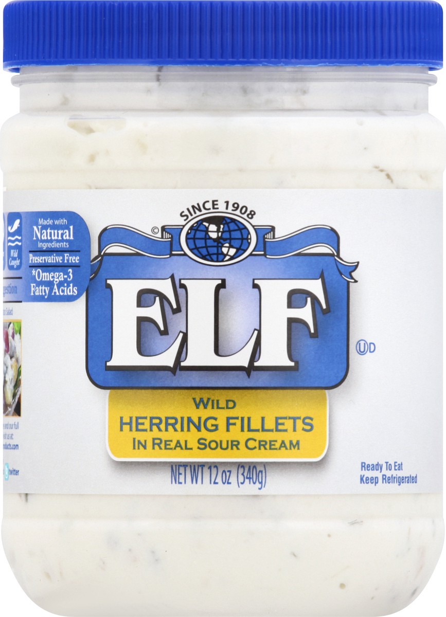 slide 1 of 13, e.l.f. Wild in Real Sour Cream Herring Fillets 12 oz, 12 oz