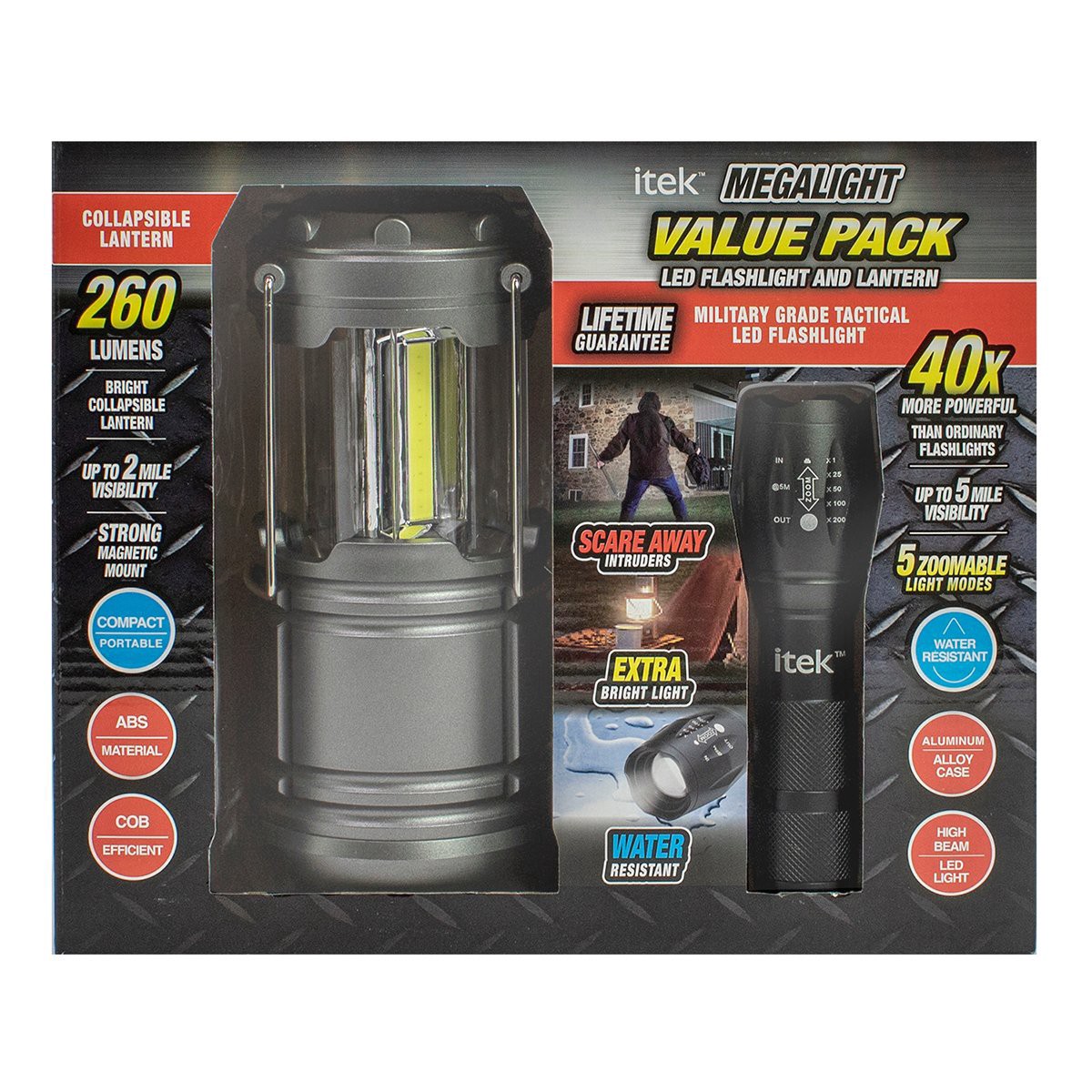 slide 1 of 1, itek Megalight LED Flashlight & Lantern, 2 ct