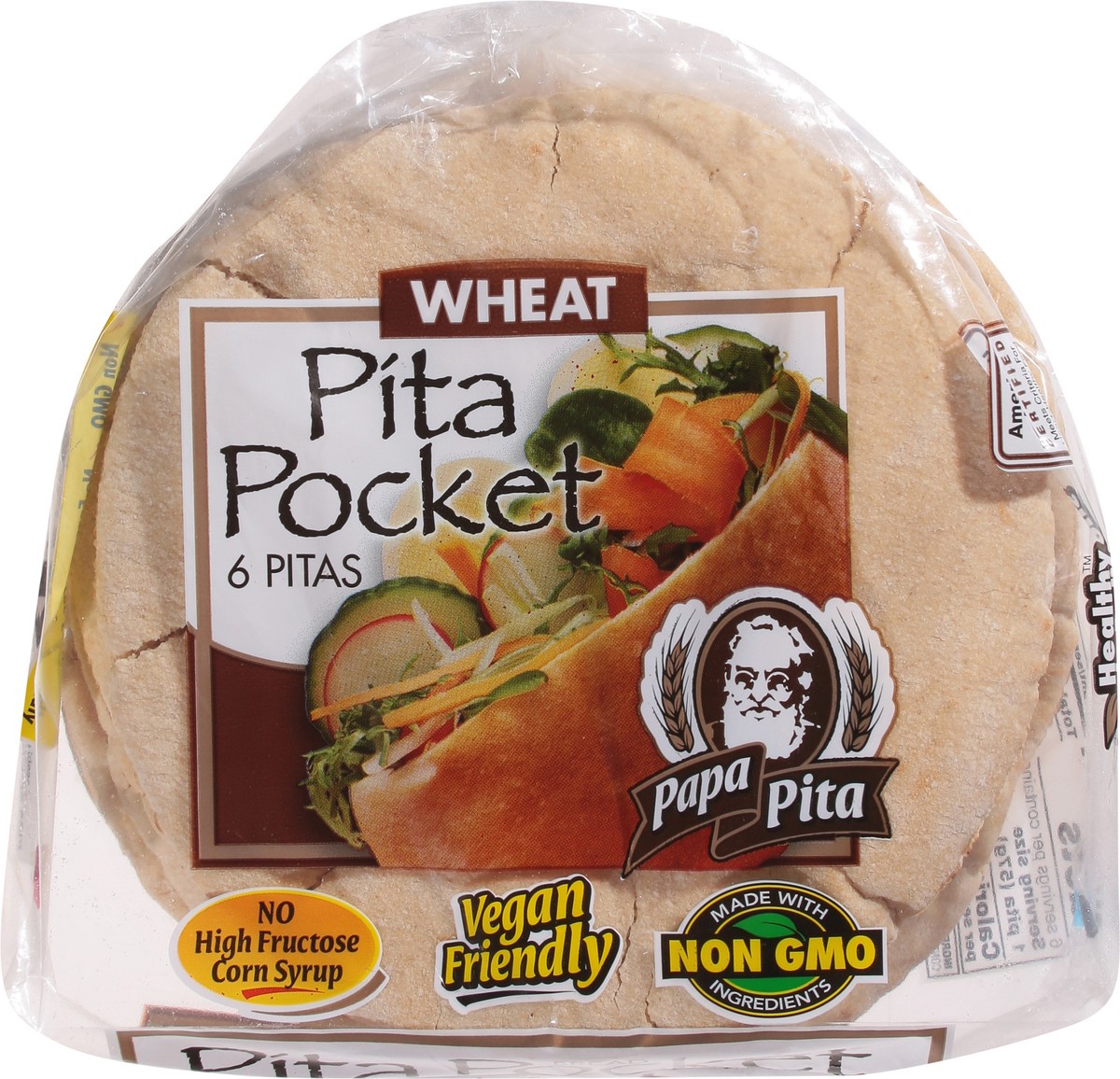 slide 9 of 13, Papa Pita Wheat Pita Pocket 6 ea, 6 ct