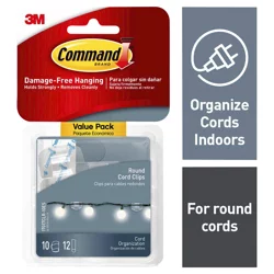 3M Command Clear Damage-Free Round Cord Clips