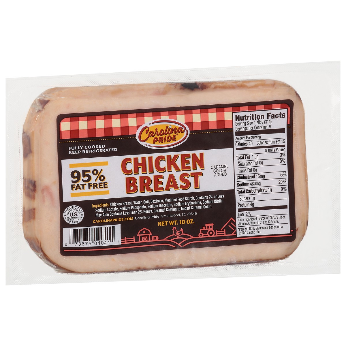 slide 12 of 13, Carolina Pride Chicken Breast 10 oz, 1 ct