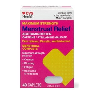 slide 1 of 1, CVS Health Maximum Strength Menstrual Relief Caplets, 40 Ct, 1 ct