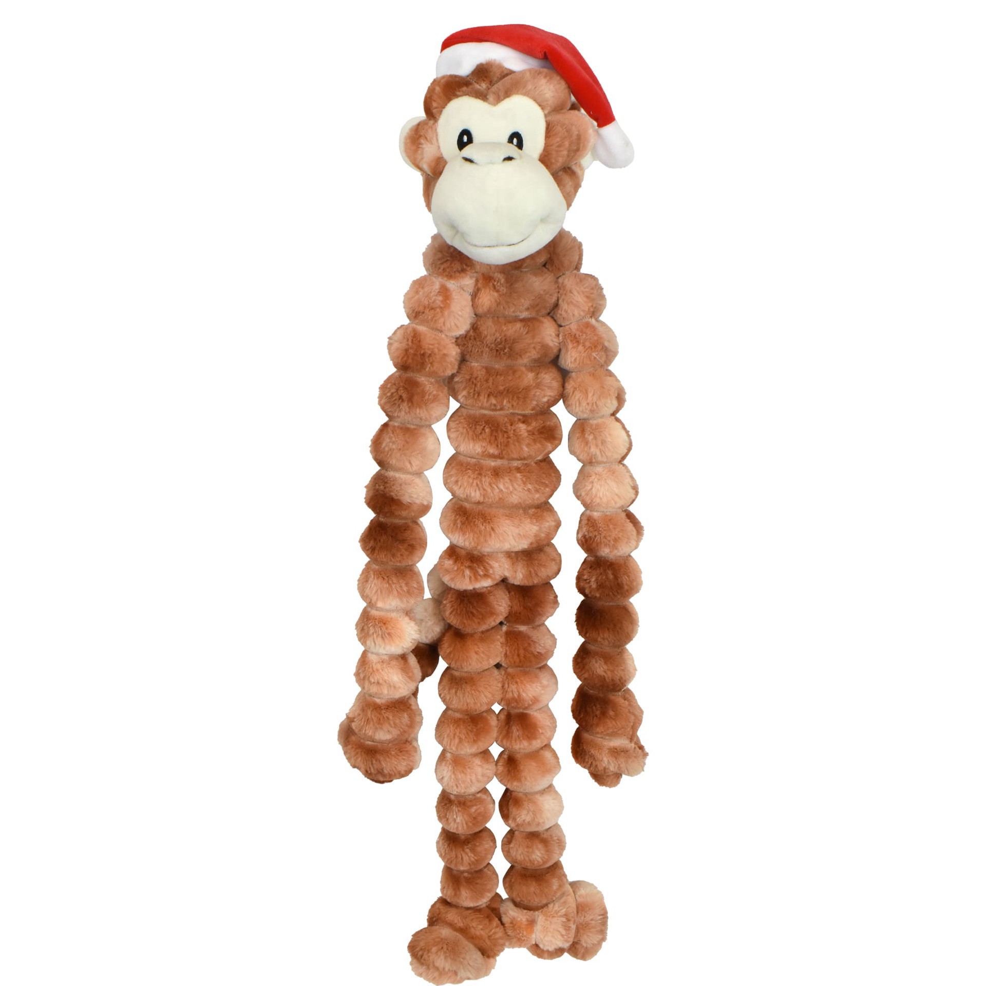 slide 1 of 1, Multipet International Crimpy Cuddler Monkey with a Santa Hat Dog Toy, 18" L, Large, LG
