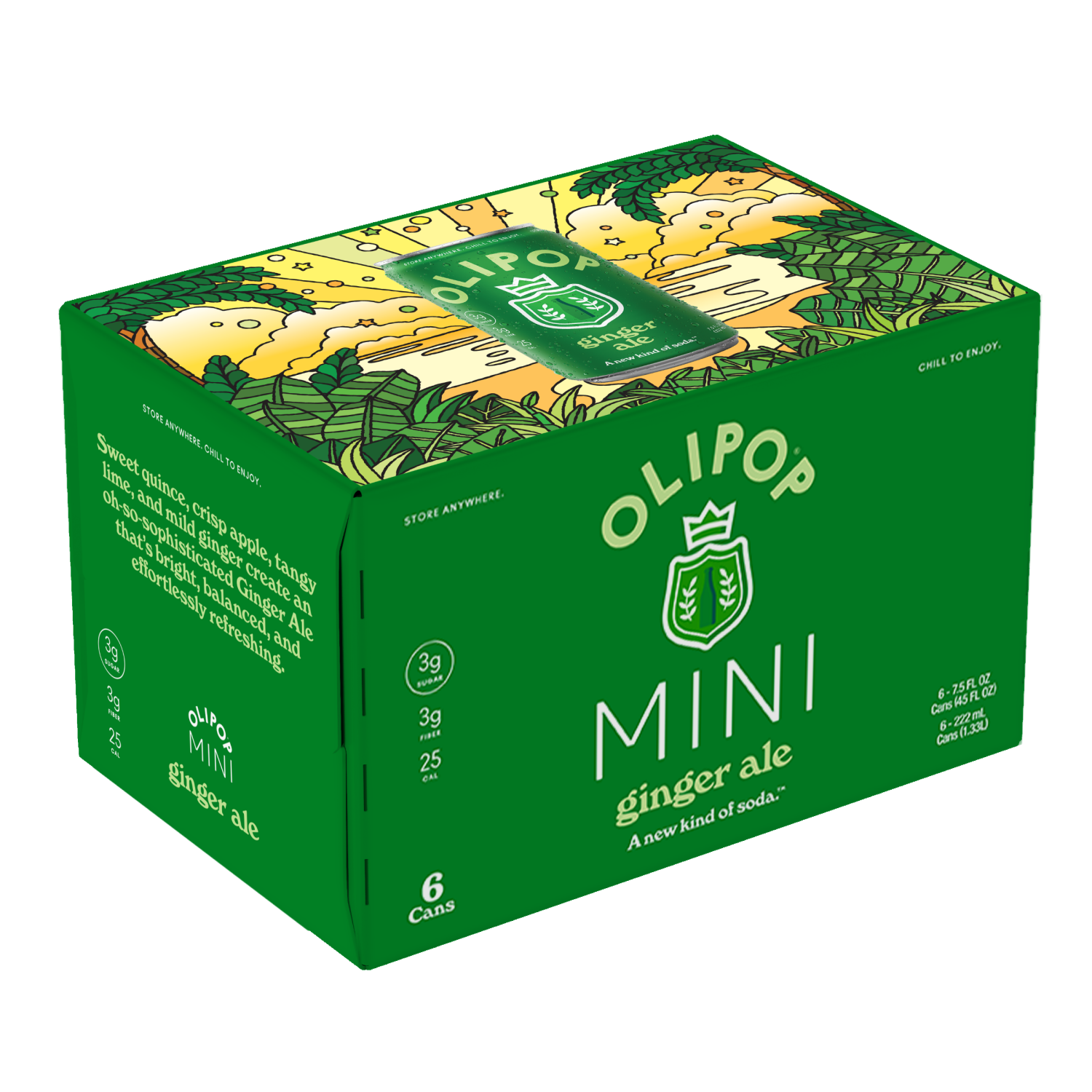 slide 1 of 2, Olipop Mini Ginger Ale 6pk/7.5oz, 6 ct; 7.5 oz