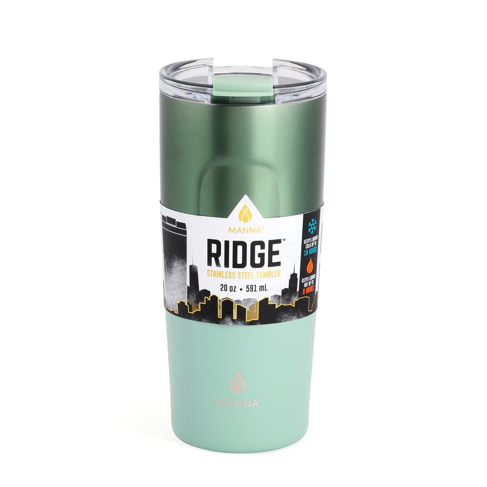 slide 3 of 3, Manna Ridge Stainless Steel Tumbler Green, 20 oz