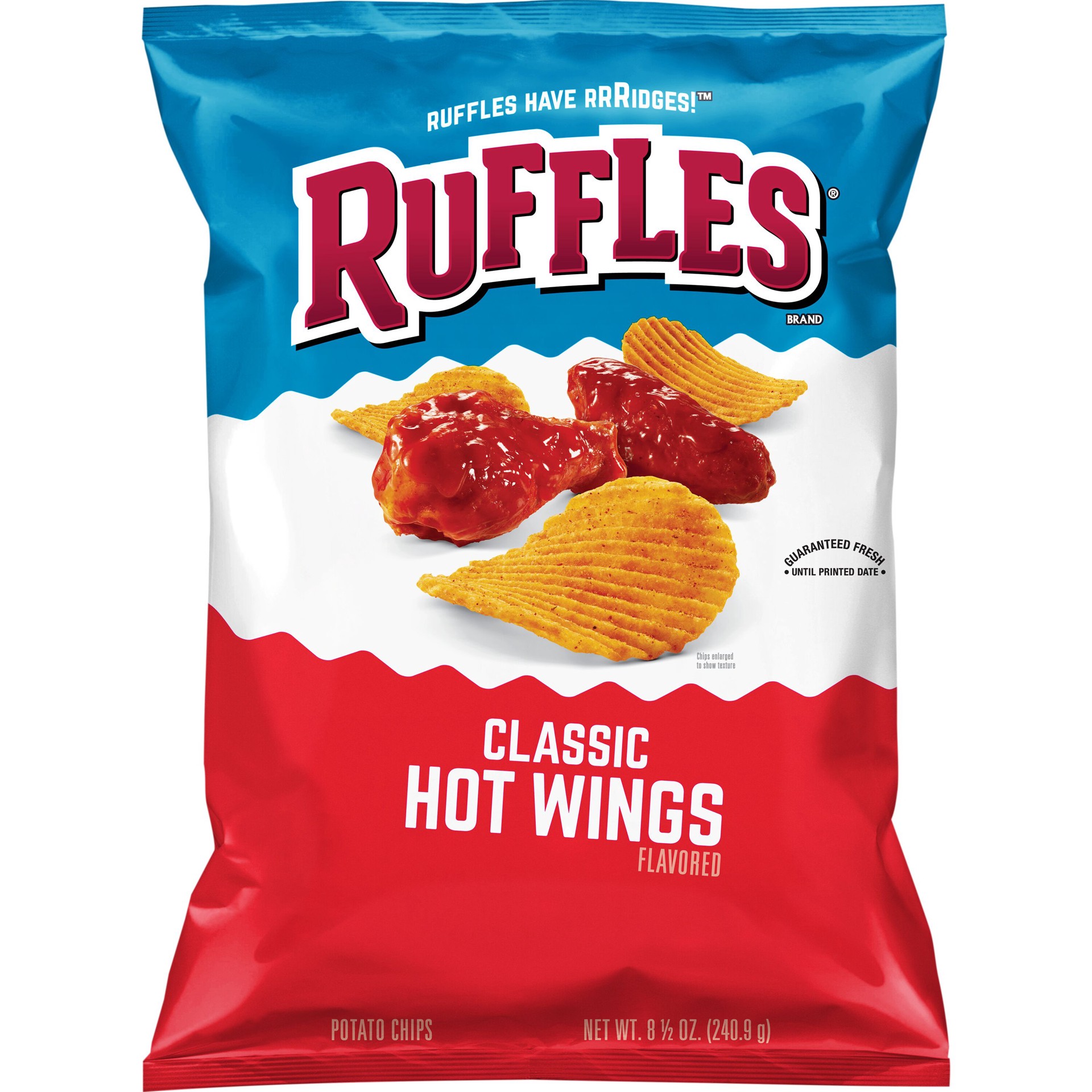 slide 1 of 9, Ruffles Classic Hot Wings, 9 oz