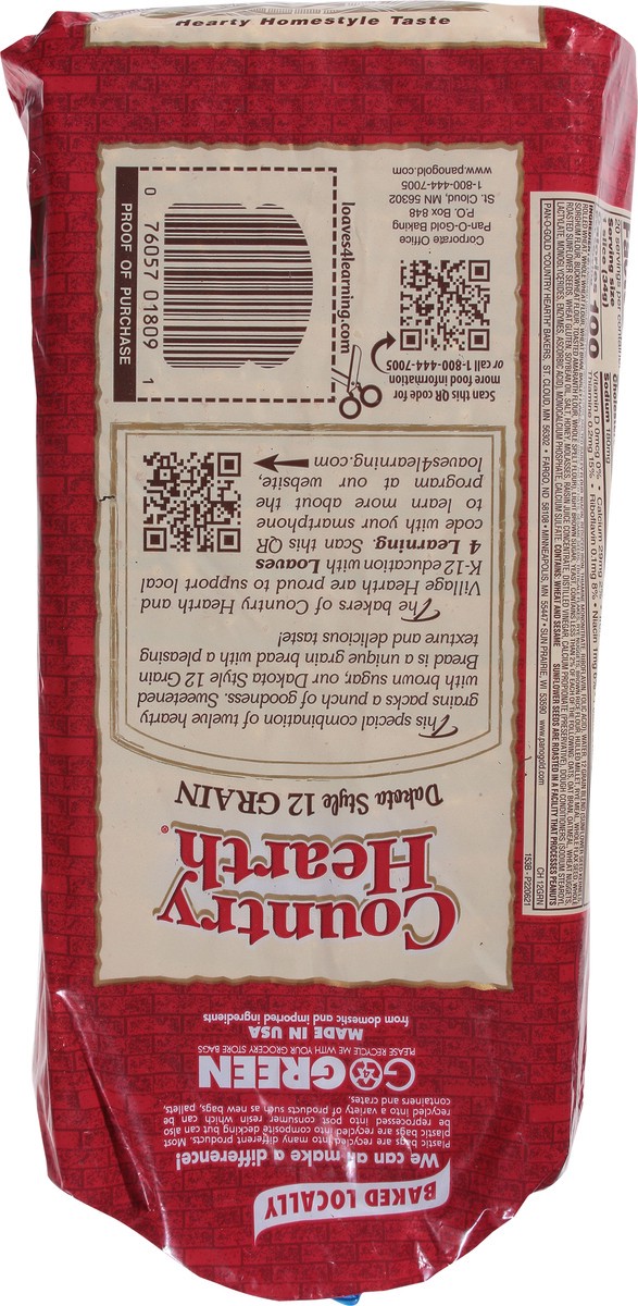 slide 9 of 9, Country Hearth Dakota 12Grain Bread, 24 oz
