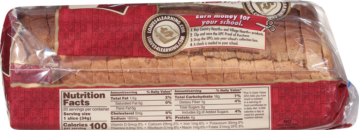 slide 3 of 9, Country Hearth Dakota 12Grain Bread, 24 oz