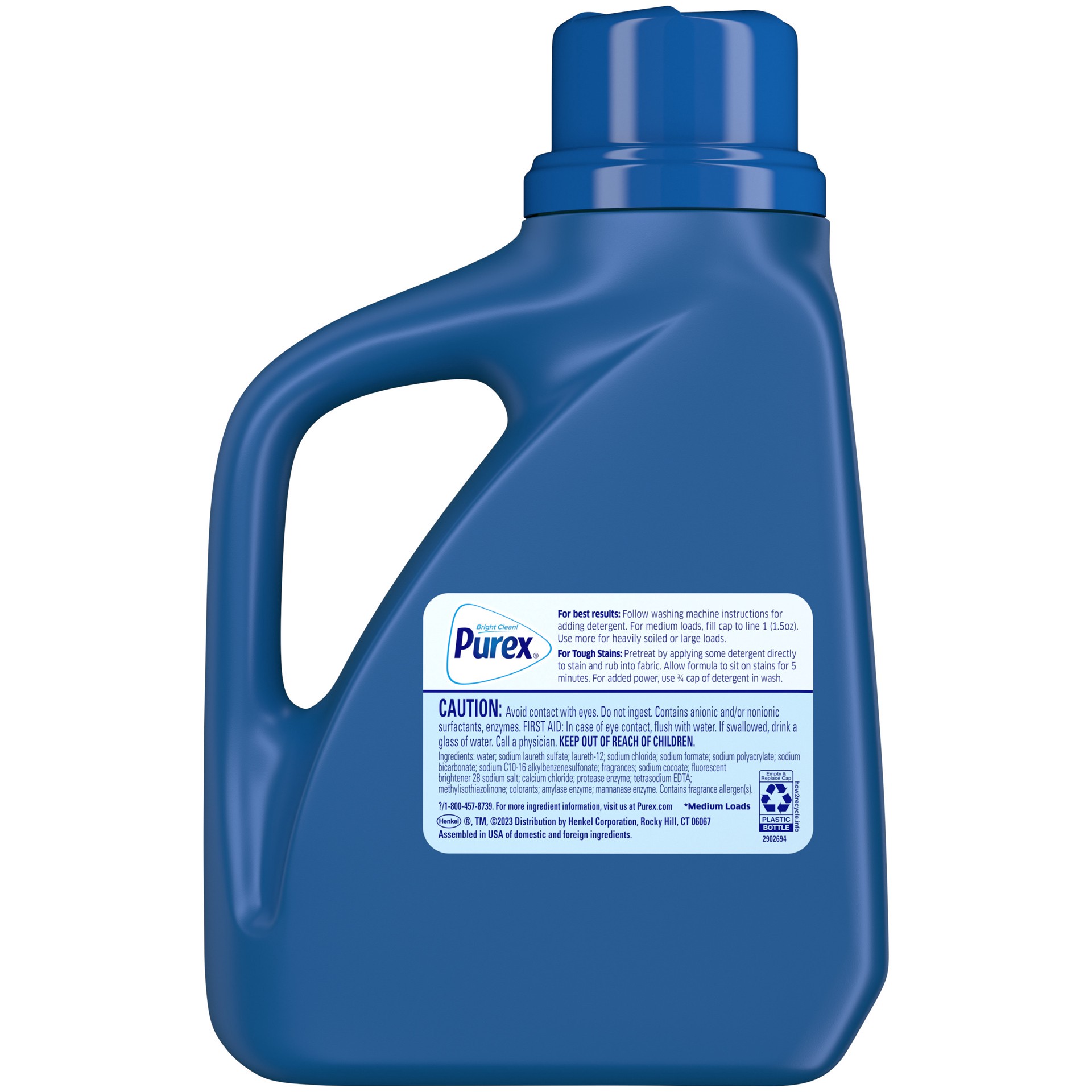 slide 1 of 3, Purex Liquid Laundry Detergent Plus OXI, Stain Defense Technology, 43.5 Fluid Ounces, 29 Wash Loads, 43.50 fl oz