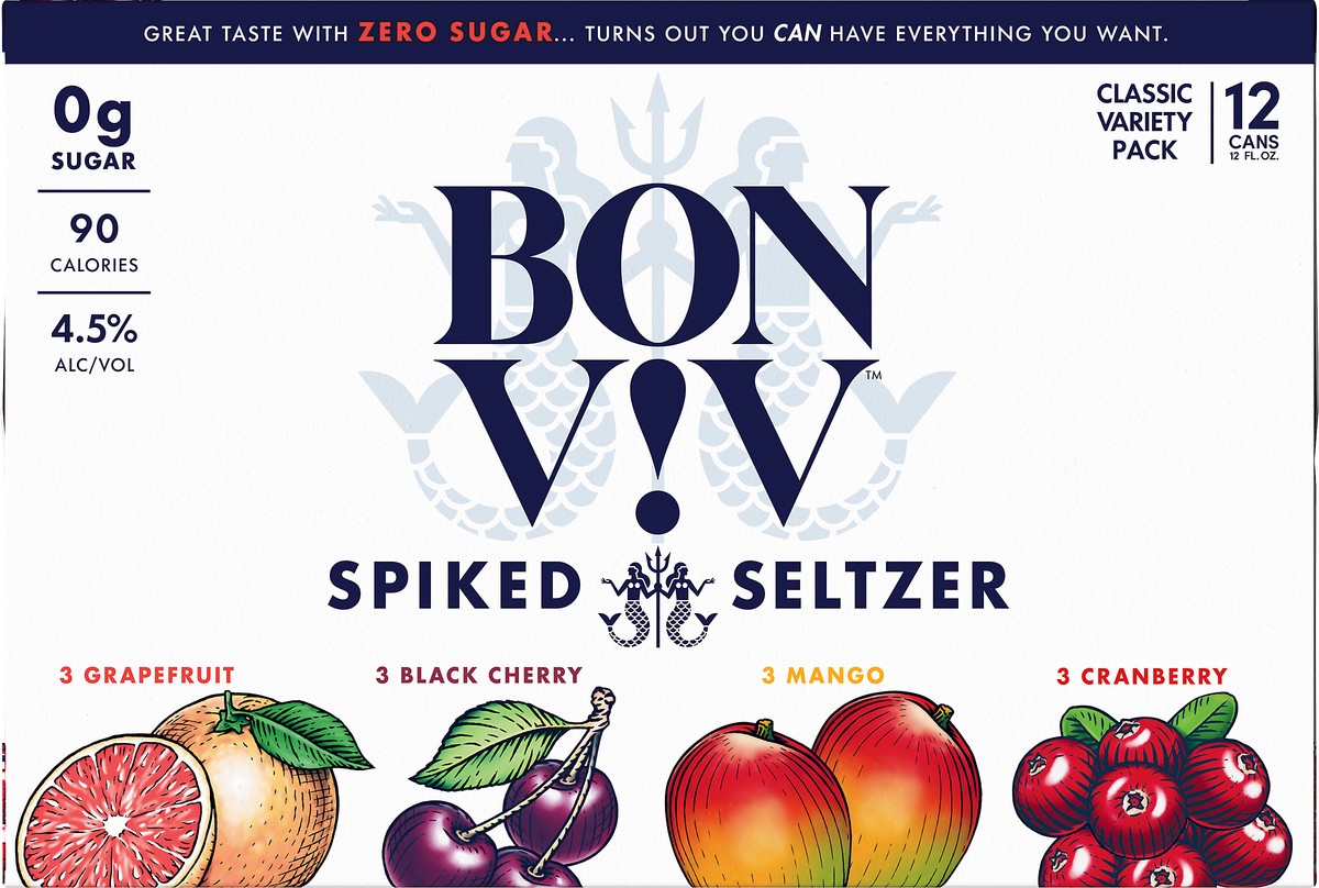 slide 1 of 5, Bon Viv Classic Variety Pack Spiked Seltzer 12 ea, 12 ct; 12 fl oz