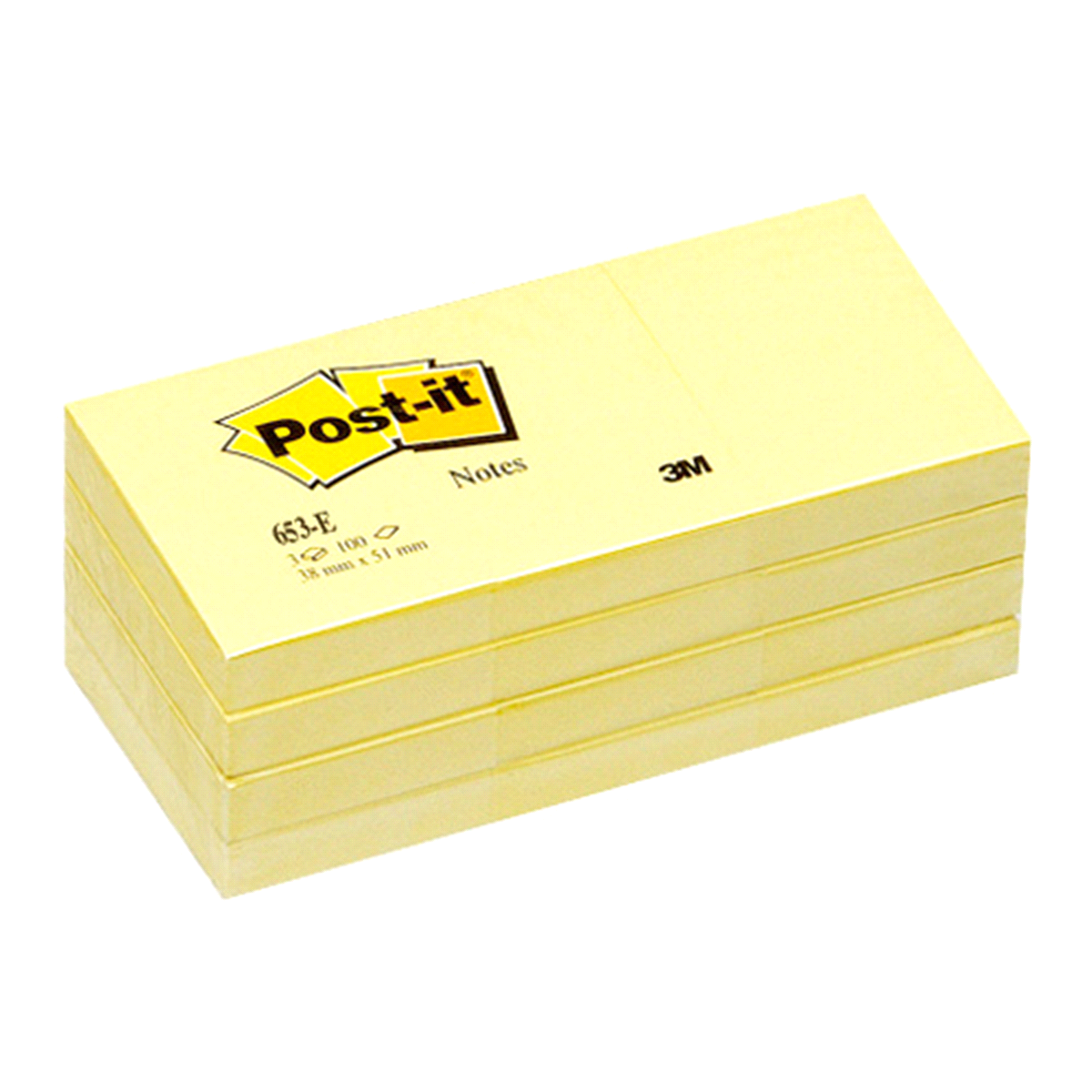 slide 1 of 2, 3M Post-it(R) Notes 653, 1-1/2 in x 2 in, Canary Yellow, 1 ct