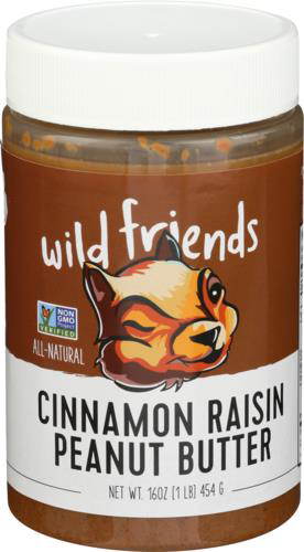 slide 1 of 1, Wild Friends Cinnamon Raisin Peanut Butter, 16 oz