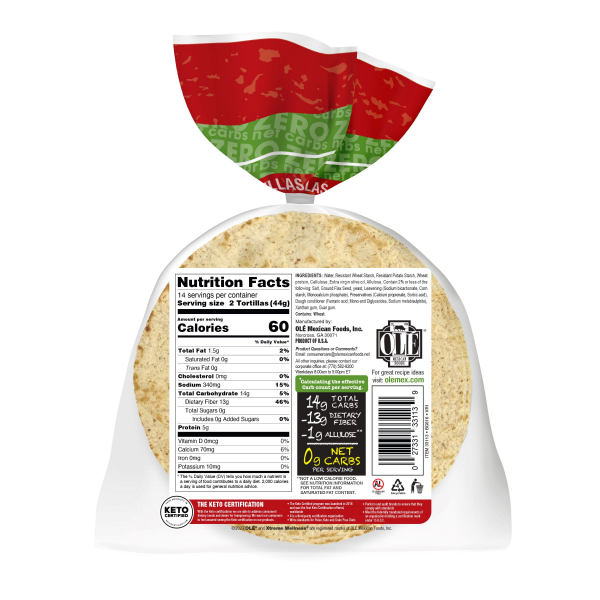 slide 7 of 9, Olé Mexican Foods Olé Xtreme Wellness Street Taco Zero Net Carbs Flour Tortillas, Keto Certified, 14 ct