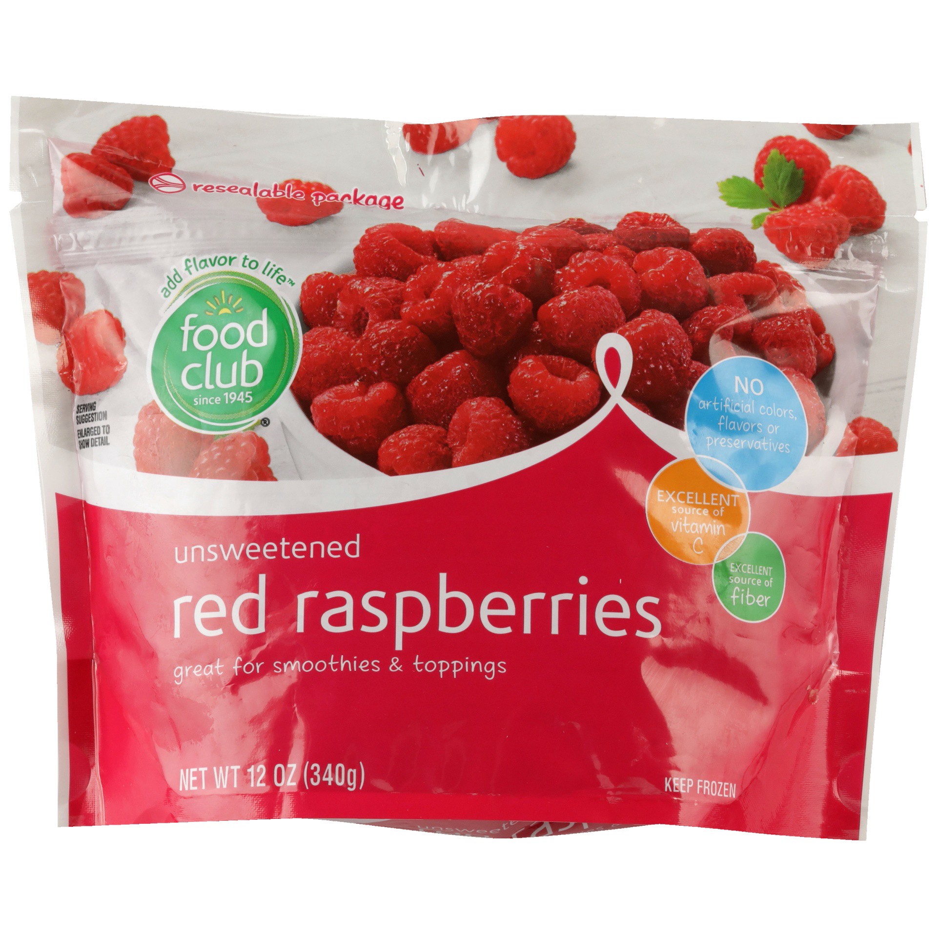 slide 1 of 6, Food Club Unsweetened Raspberries, 12 oz