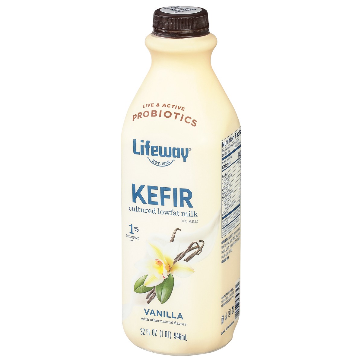 slide 8 of 11, Lifeway Kefir Cultured Lowfat Milk Smoothie Madagascar Vanilla, 32 fl oz