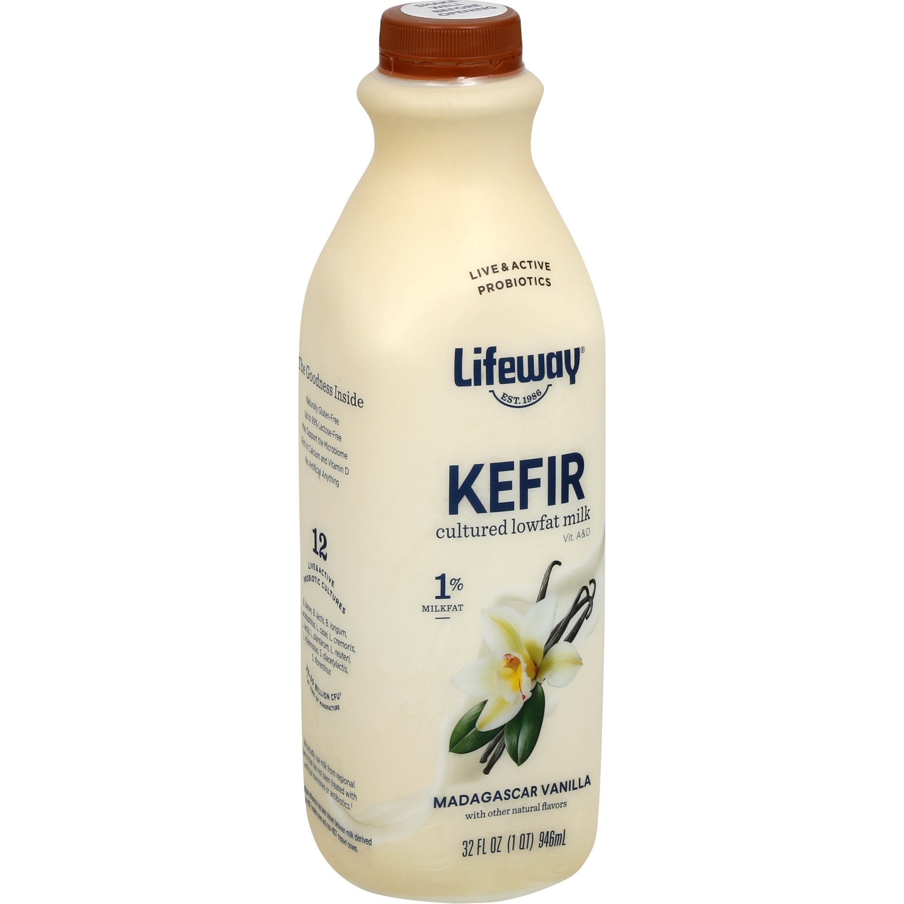 Lifeway Kefir Cultured Lowfat Milk Smoothie Madagascar Vanilla 32 Fl Oz ...