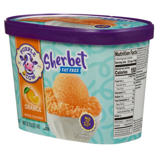 slide 19 of 25, Purple Cow Sherbet Orange 48 Oz, 48 oz