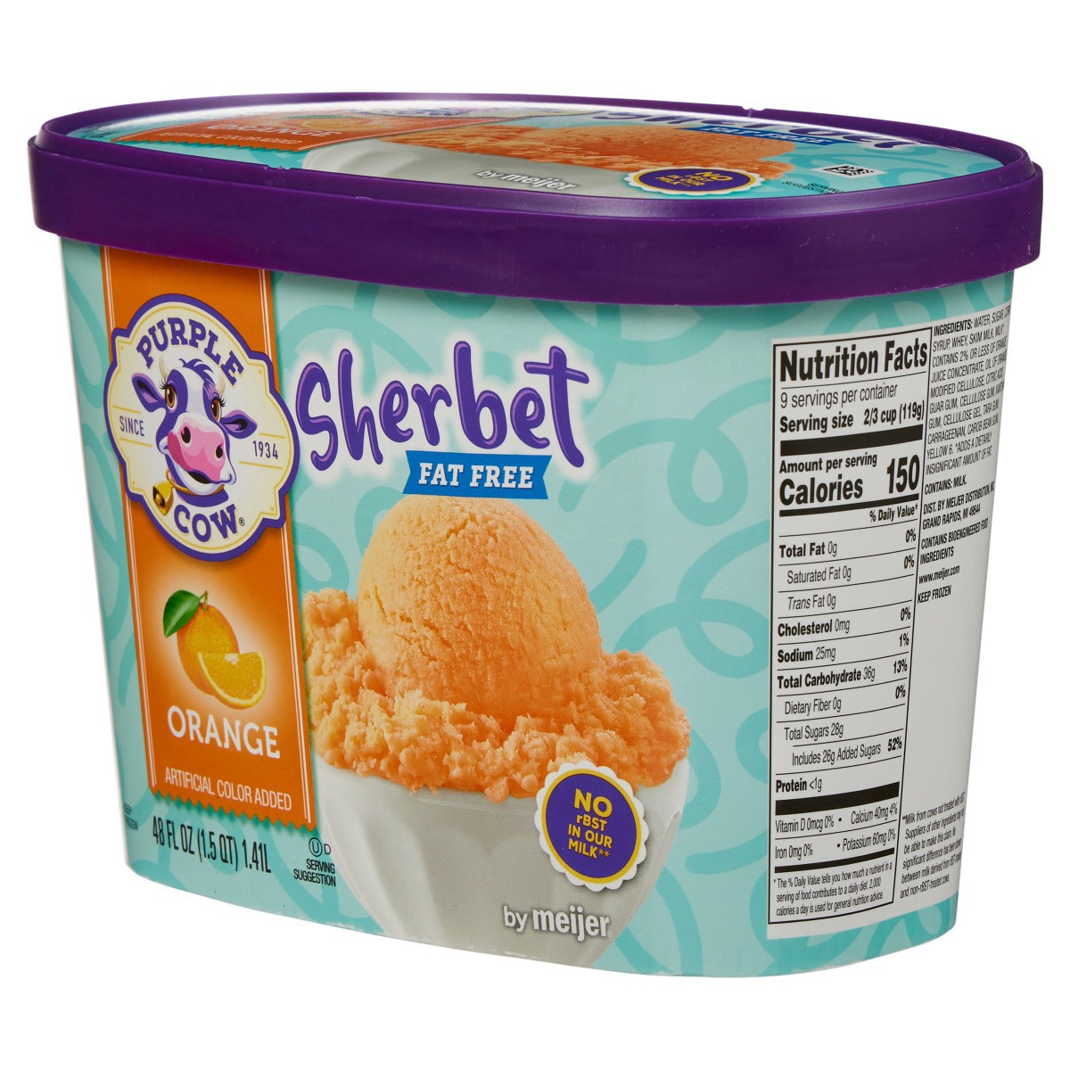slide 25 of 25, Purple Cow Sherbet Orange 48 Oz, 48 oz
