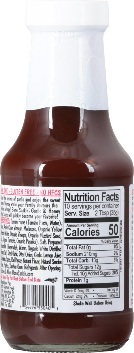 slide 7 of 9, Bone Suckin' Garlic & Honey Wing Sauce 12.25 oz, 12.25 oz