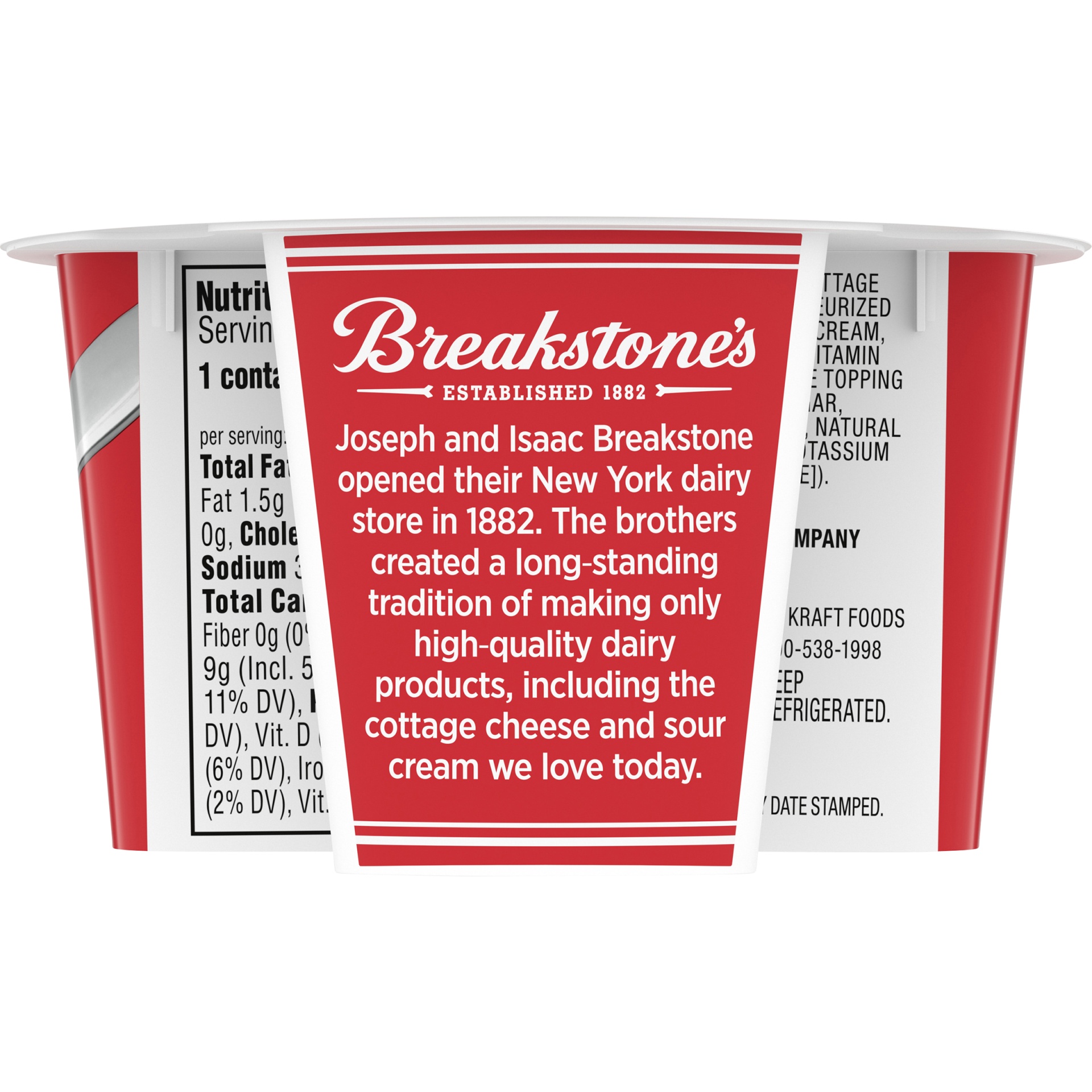 slide 4 of 6, Breakstone's Cottage Doubles Lowfat Cottage Cheese & Pineapple Topping with 2% Milkfat Cup, 4.7 oz