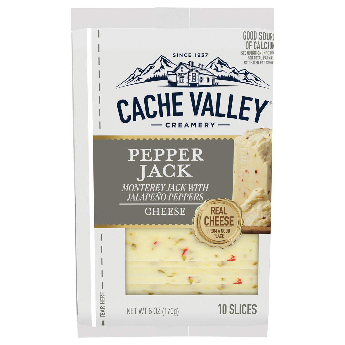 slide 3 of 4, Cache Valley Creamery Pepper Jack Cheese Slices 10 ct Bag, 10 ct