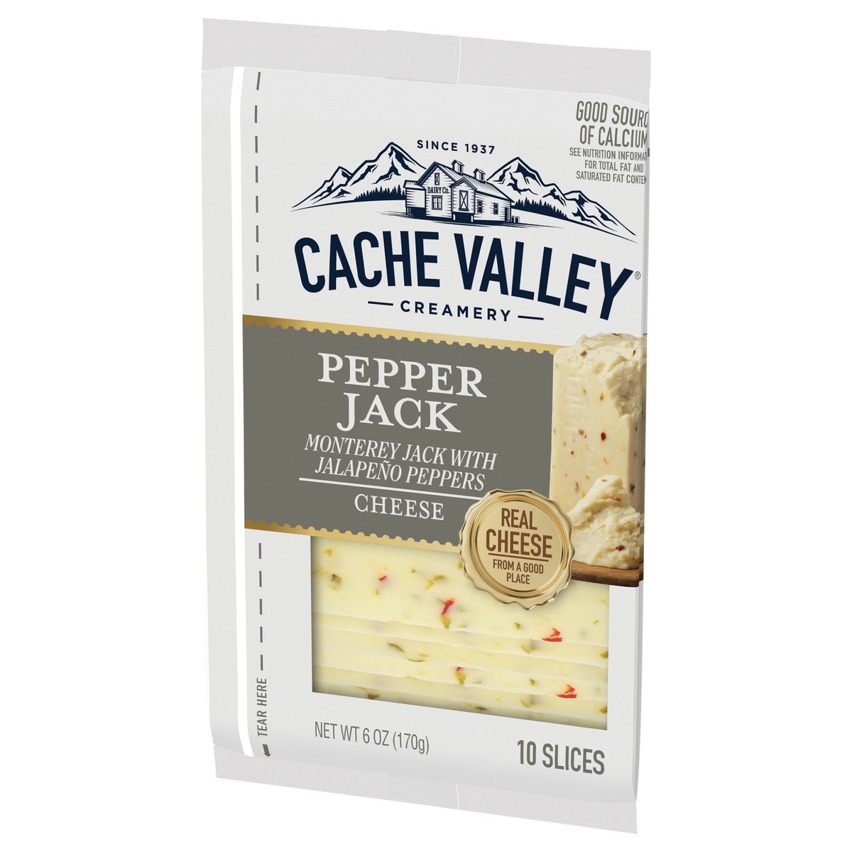 slide 4 of 4, Cache Valley Creamery Pepper Jack Cheese Slices 10 ct Bag, 10 ct
