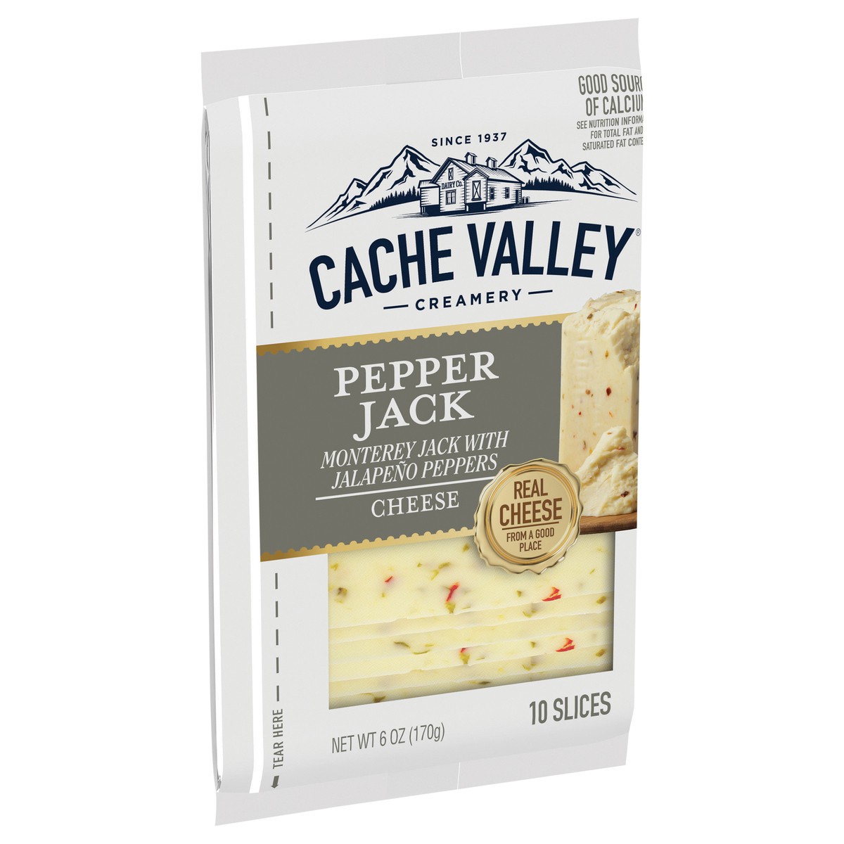 slide 2 of 4, Cache Valley Creamery Pepper Jack Cheese Slices 10 ct Bag, 10 ct