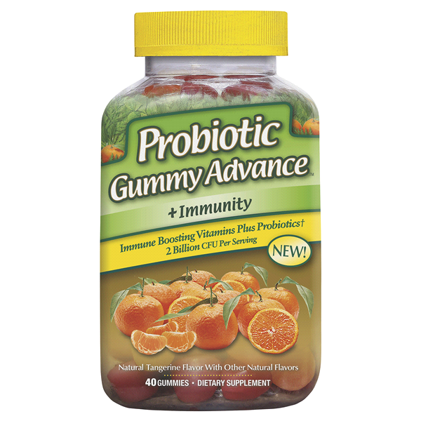 slide 1 of 1, Probiotic Gummy Advance + Immunity, Tangerine, 40 ct