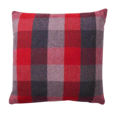 slide 1 of 1, Wool Red Plaid Pillow, 1 ct