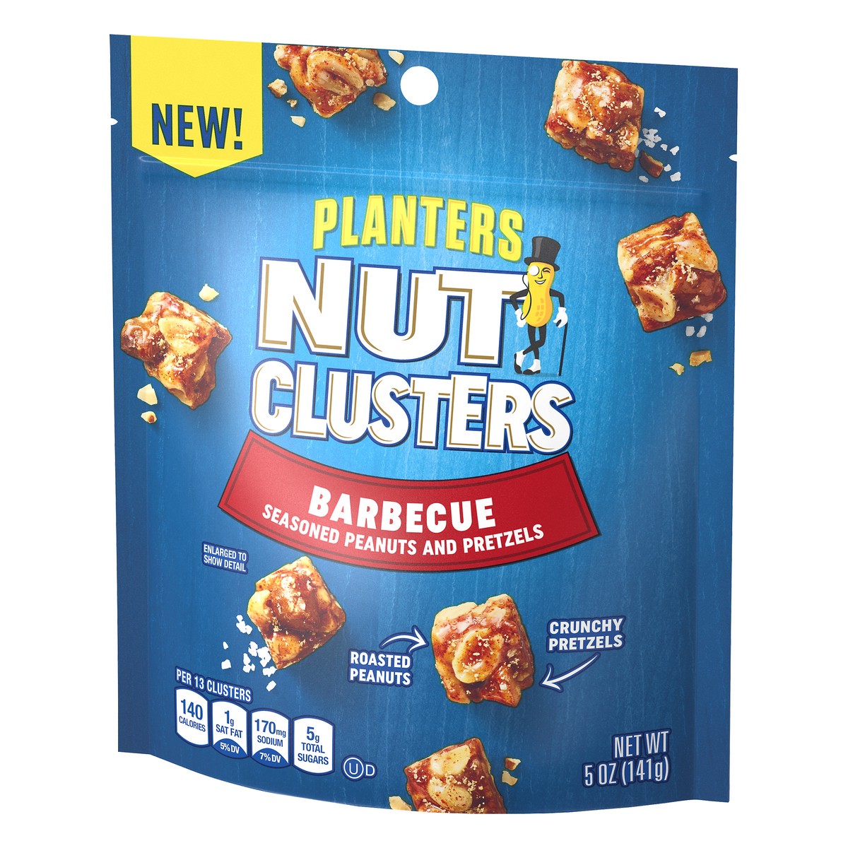 slide 2 of 10, Planters Barbecue Seasoned Nut Clusters, 5 oz Bag, 141 g