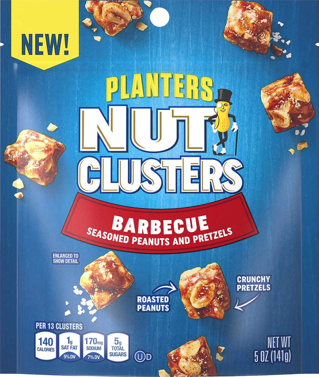 slide 7 of 10, Planters Barbecue Seasoned Nut Clusters, 5 oz Bag, 141 g