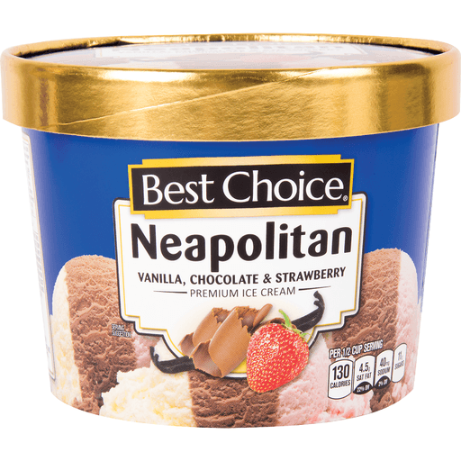 slide 1 of 1, Best Choice Neapolitan Ice Cream, 64 fl oz